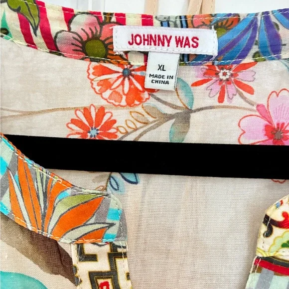Johnny Was Floral Multicolor Midi Dress - Picture 3 of 6